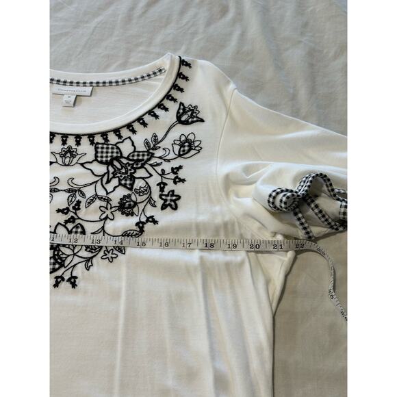 Charter Club Embroidered Floral Tee – XL - Picture 3 of 6